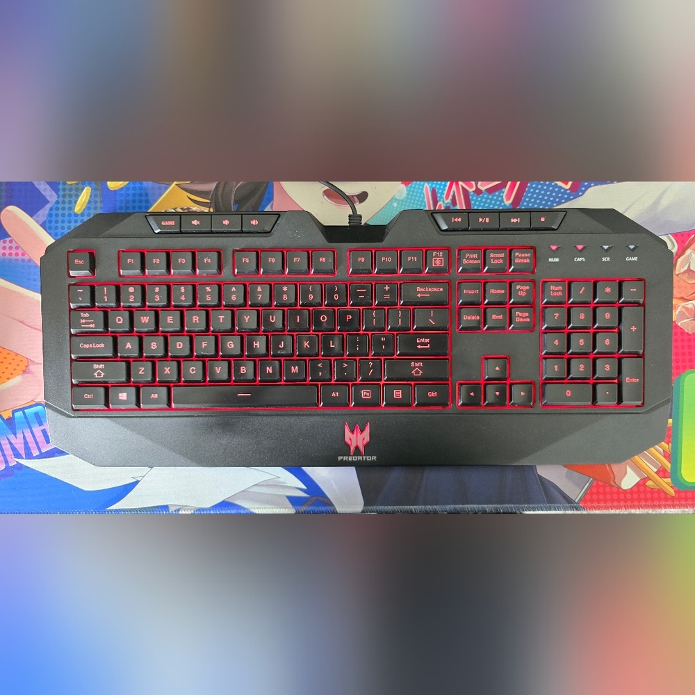 Acer Predator USB Wired Gaming Keyboard SK-9627 Tested & Working